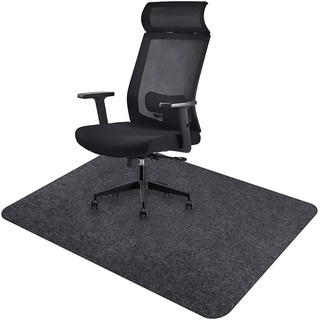 Icegrey Stuhlmatte Bodenschutzmatte Bürostuhl Rechteckig Waschbar Rutschfester Bodenschutz für Holzböden und Fliesenböden Dunkelgrau 160x140cm