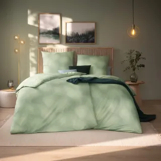 Estella Mako Interlock Jersey Bettwäsche Gregor verde 135x200 cm + 80x80 cm - Grün