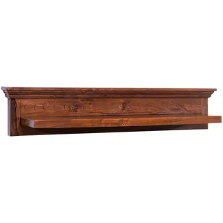 MASSIVMOEBEL24.DE | Oxford Wandregal Akazie, Farbe:Dunkelbraun lackiert, Größe:124x22x24 cm (BxTxH)