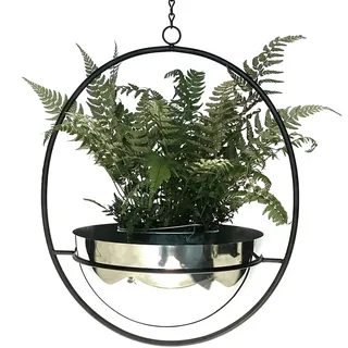 DanDiBo Ambiente Blumenampel 34 x 34 x 77,5 cm Silber