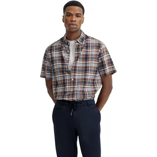bugatti Herren Hemd Button-Down Kurzarm Modern Fit
