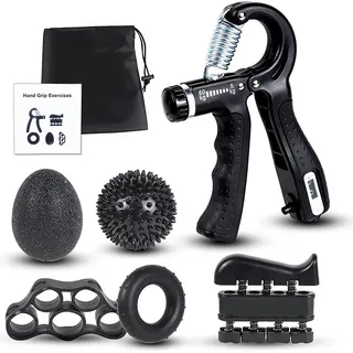 INF Trainingsgeräte für Finger- und Handtraining 6 Teile Schwarz