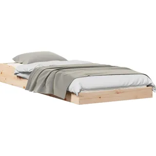 vidaXL Bettrahmen Natur 100 x 220 cm Massives Kiefernholz - Bronze