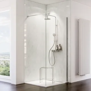 Schulte »ExpressPlus DecoDesign«, Duschrückwand Hochglanz Stein Marmor-Hell 100x255