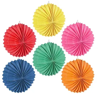 Boland 42036 - Ballonlaterne Einfarbig, 12 Stück, Größe 22 cm, 6 Farben sortiert, Papierlaterne, Lampion, Rot, Gelb, Rosa, Grün, Orange, Blau, Lampion, Geburtstag, Laternenzug, Hängedekoration