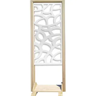 ROOTS – Raumteiler – Modulierbarer Paravent – 70x190 cm – aus Holz und PVC weiß