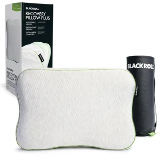 BLACKROLL® Recovery Pillow Plus (60x40 cm) – Höhenverstellbares ergonomisches Nackenkissen (6–13 cm) aus Memory Foam, für Seiten-, Rücken- & Bauchschläfer, Made in Germany