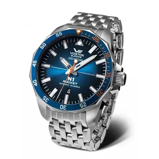 Vostok Europe Herren-Automatikuhr Rocket N-1 Stahl/Blau