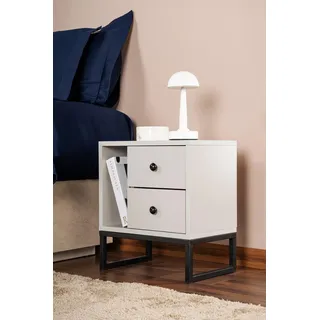 Nightstand, Grey, Black, 50 x 18 x 5 | Made from 100% Melamine Coated Particle Board, Thickness:18 mm | Perfect for Modern Home Office & Study Spaces, Elegant and Functional Design