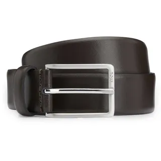 Boss Herren Erman-L Sz35 In Italien gefertigter Ledergürtel mit Logo-Gravur auf der Schließe Dunkelbraun 100