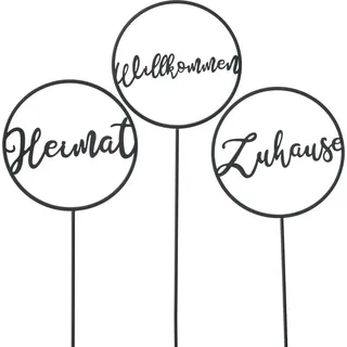 Gartenstab Schild - Heimat - Schriftzug Spruch Pflanzstab H: 128cm