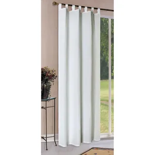 Gardinenbox 1er Set Vorhang Blickdicht Matte unifarbene Gardine mit Schlaufen. Aus edlem Microsatin Micofaser-Gewebe., 245x140, Creme, 20400