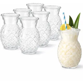 Utopia Hawaii-Tiki-Cocktailgläser, 520 ml, 6 Stück, Ananas-Tiki-Gläser