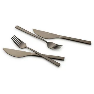 Echtwerk Pizzabesteck , Schwarz , Metall , 4-teilig , 23 cm , ergonomischer Griff, rostfrei, lebensmittelecht , Besteck, Besteck-Sets