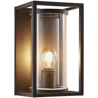 Lucande Wandleuchte außen Brienne (spritzwassergeschützt (Modern) in Alu aus Aluminium (1 flammig, E27) - Außenwandleuchten Wandlampe Led Außenlampe Outdoor für Außenwand/Hauswand Haus