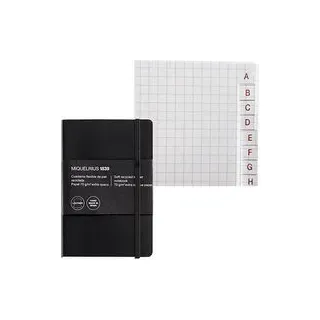 MIQUELRIUS Notizbuch Leather ca. DIN A6 kariert, schwarz Softcover 300 Seiten, 1 St.