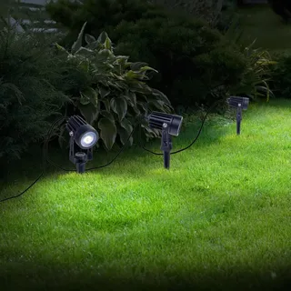 NÄVE Solarleuchte Aluminium Kunststoff 1600,0 cm 3er-Set Schwarz