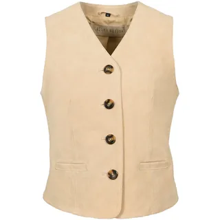 Lederweste FREAKY NATION "Lederweste-FN", Damen, Gr. XS(34), beige, Oberstoff: 100% Leder; Futter: 100% Baumwolle, Westen Lederweste