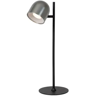 Licht-Erlebnisse Pesor LED Akku Tischleuchte Grau 3000 K H:46 cm Tischlampe