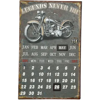 Ambiente Haus Metallbild »Metallbild Kalender - Biker 25x40cm« 1 Stk. tlg., bunt