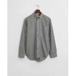 GANT Reg Stripe Langarmhemd - Black - L