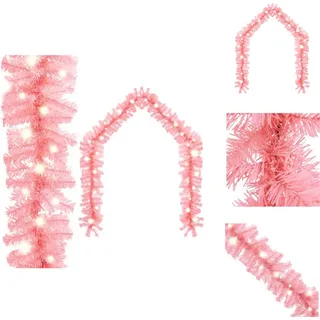 vidaXL Weihnachtsgirlande mit LED 5 m Rosa -  Weihnachtsbeleuchtung - Rosa