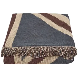 Homescapes Überwurf 150/200 cm mit Union Jack im Vintage-Look , Dunkelblau , Textil , Rechteckig , 150x200 cm , Oeko-Tex® , Heimtextilien, Wohntextilien, Decken
