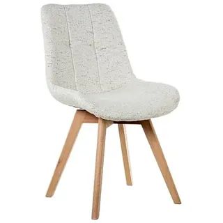 Set mit 4 Stühlen aus Holz und Stoff, gepolstert in Beige, Füße in Natur, 52 x 62 x 90 cm