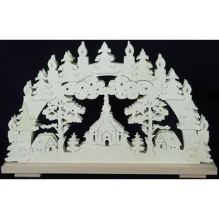 Schwibbogen Seiffener Dorf (3) mit Kerzen b x h= 50x30cm NEU Lichterbogen Holz