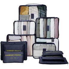 12-teilige Koffer Organizer Set, Packing Cubes for Suitcase Travel Accessories Kofferorganizer Set Kleidertaschen Packwürfel Kosmetik Travel Organizer Packtaschen für Koffer(Dunkelblau)