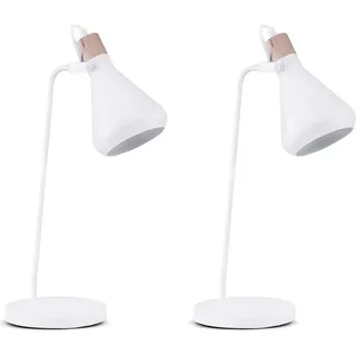 KONSIMO 2er Set Stehlampen im skandinavischen Stil "CORTODI", Weiß, Metall - Weiß