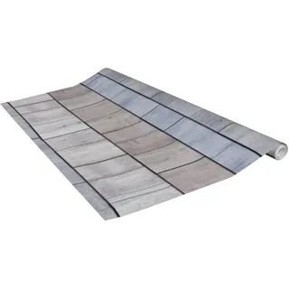Vénilia Klebefolie Deco Premium, Hevea Holzschindel Beige-Grau, 90 cm x 2,6 m, selbstklebende Möbelfolie, Dekofolie, Küchenfolie, Tapete, PVC ohne Phthalate, Made in EU