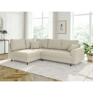 s-style möbel Eckcouch Cord 2-Sitzer Beige