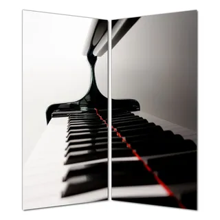 Wallario selbstklebende Duschrückwand 180 x 180 cm mit Motiv Klaviatur von rechts - Wandverkleidung mit Hochglanzlaminat in Glasoptik