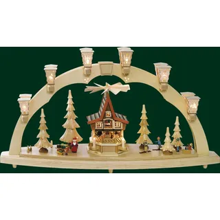 Schwibbogen Weihnachtswald Adventshaus Elektrisch Erzgebirge Seiffen NEU 01009