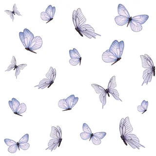 Wandaufkleber Set 18 Schmetterlinge auf 3 Din A4 Bögen Wandsticker für Kinderzimmer Wohnzimmer Deko Aufkleber Wandtattoo selbstklebend Y060 (Nr. 7 Lila)