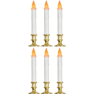 W WIDMANN MILANO Party Fashion - Flackernde LED Kerzen mit Timer, 6 Stück, 23 cm, Dekoration für Halloween