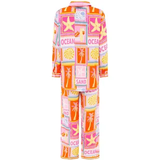 Zwillingsherz Shirtbluse »"Beach Vibes"« Farbenfrohes Set mit langer Hose und Bluse aus Viskose, pink