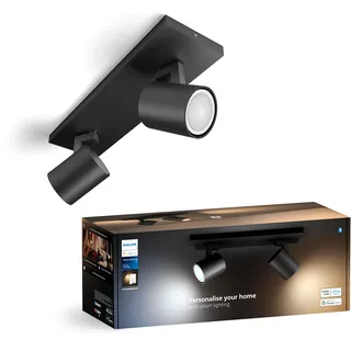 Philips Runner 2er Spot 2x5W GU10 schwarz, dimmbar, modern