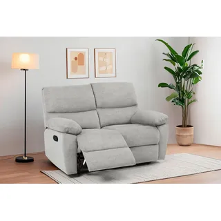 Home Affaire 2-Sitzer »LANNOY, mit manueller o. elektrischer Relaxfunktion in beiden Sitzen.« Elektrische Variante mit USB A/C. Federkern, Webstoff, grau