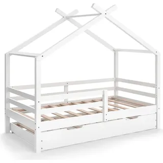 VitaliSpa Hausbett Luni 160 x 80 cm Kiefer massiv weiß