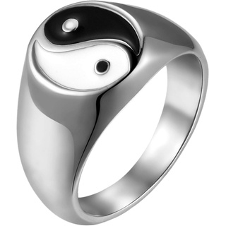 OIDEA Vintage Persönlichkeit Yin und Yang Klatsch Symbol Edelstahl Herren Ring Silber