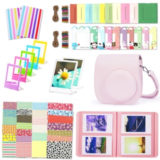 Leebotree Sofortbildkameras Kamera Zubehör Kompatibel mit Instax Mini 12 Sofortbildkamera beinhaltet Tasche/Album/Rahmenaufkleber/Eckaufkleber (Blossom Pink)