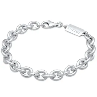 Armkette KUZZOI "Armband Herren Rundanker Massiv 925 Silber" Gr. 210, silber, Armbänder, Herren, 210, Silber 925 (Sterlingsilber), Armkette