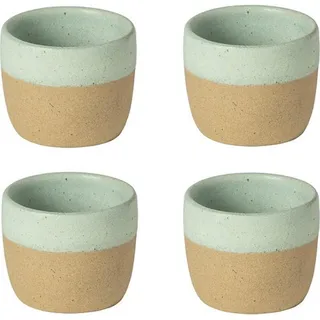 Costa Nova Arenito Espressotassen – Cyaan – 4er-Set – Handgefertigt in Portugal – Espressotassen aus Steingut