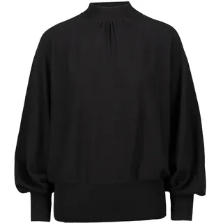 Zero Rundhalspullover »Feinstrickpullover mit Stehkragen«, schwarz