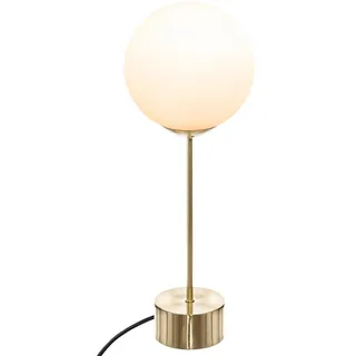 Dris Gold Nachttischlampe mit Glasschirm - Gold, Weiß