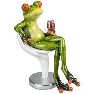 formano wunderschöne Sammlerfigur Frosch auf Hocker, Froschhausen ca. 16 cm groß