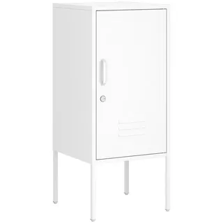 [en.casa] Nachtschrank Hausjärvi , Weiß , Metall , Quadratisch , 35x82x35 cm , Schlafzimmer, Nachtkästchen