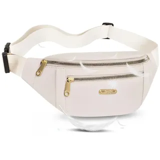 Bauchtasche,IFTHGIO Hüfttasche Gürteltasche Fanny Pack Weiß | Aus Oxford Stoff,Verstellbare Schulterriemen,Großes Fassungsvermögen,Einfarbiges Design,Für Damen und Herren geeignet